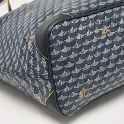 Faure Le Page Navy Blue Coated Canvas and Leather Daily Battle Tote