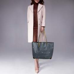 Faure Le Page Navy Blue Coated Canvas and Leather Daily Battle Tote