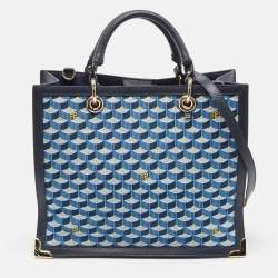Faure Le Page Blue Jacquard Fabric SagaCity 31 Tote