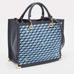 Faure Le Page Blue Jacquard Fabric SagaCity 31 Tote