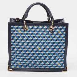 Faure Le Page Blue Jacquard Fabric SagaCity 31 Tote