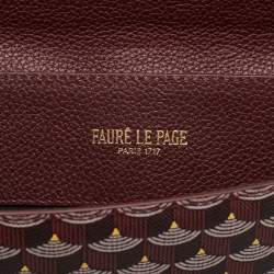 مملوكة مسبقًا Faure Le Page Burgundy Coated Canvas and Leather Express Envelope Clutch