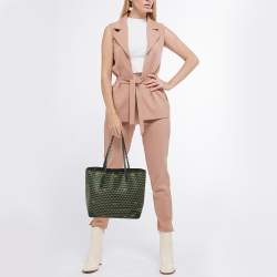 Pre Owned Faure Le page Green Coated Canvas and Leather Daily Battle 35 Tote