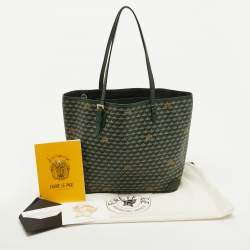 Pre Owned Faure Le page Green Coated Canvas and Leather Daily Battle 35 Tote