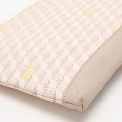 Faure Le Page Beige/Grey Coated Canvas and Leather Wristlet Pouch