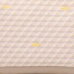 Faure Le Page Beige/Grey Coated Canvas and Leather Wristlet Pouch