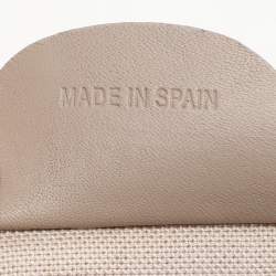 Faure Le Page Beige/Grey Coated Canvas and Leather Wristlet Pouch