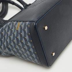 Faure Le page Blue Coated Canvas and Leather Carry On 20 Tote