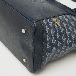 Faure Le page Blue Coated Canvas and Leather Carry On 20 Tote