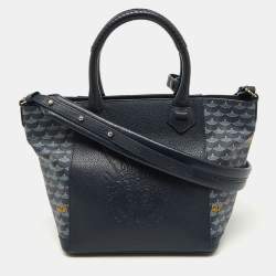 Faure Le page Blue Coated Canvas and Leather Carry On 20 Tote