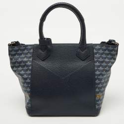 Faure Le page Blue Coated Canvas and Leather Carry On 20 Tote