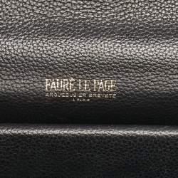 Faure Le Page Black Coated Canvas and Leather Parade Top Handle Bag