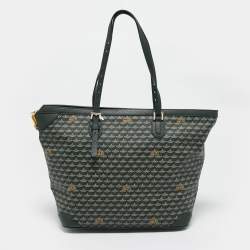 Faure Le Page Green Coated Canvas and Leather Daily Battle Tote