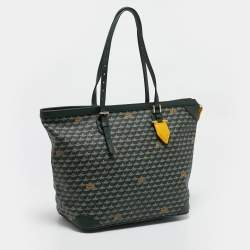 Faure Le Page Green Coated Canvas and Leather Daily Battle Tote