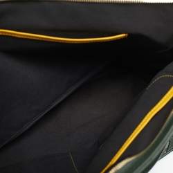 Faure Le Page Green Coated Canvas and Leather Daily Battle Tote