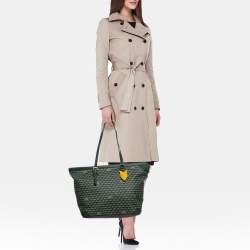 Faure Le Page Green Coated Canvas and Leather Daily Battle Tote