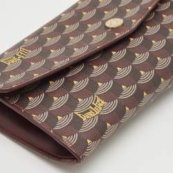Faure Le Page Burgundy Coated Canvas Continental Wallet