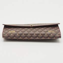 Faure Le Page Burgundy Coated Canvas Continental Wallet