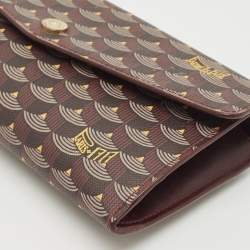 Faure Le Page Burgundy Coated Canvas Continental Wallet