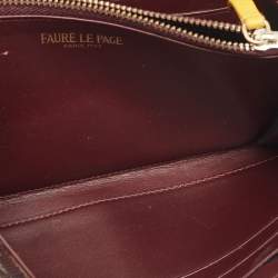 Faure Le Page Burgundy Coated Canvas Continental Wallet