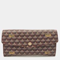 Faure Le Page Burgundy Coated Canvas Continental Wallet