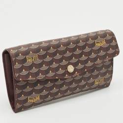 Faure Le Page Burgundy Coated Canvas Continental Wallet