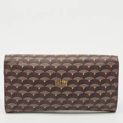 Faure Le Page Burgundy Coated Canvas Continental Wallet