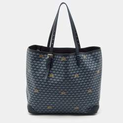 Faure Le Page Navy Blue Coated Canvas Daily Battle Tote