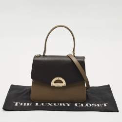 Faure Le Page Beige/Choco Brown Leather Parade Top Handle Bag