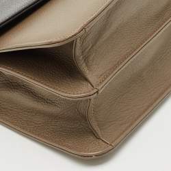 Faure Le Page Beige/Choco Brown Leather Parade Top Handle Bag