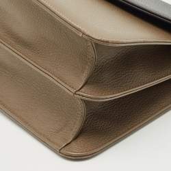 Faure Le Page Beige/Choco Brown Leather Parade Top Handle Bag