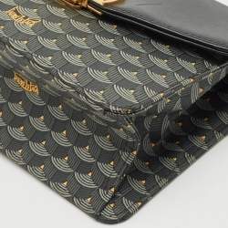 Faure Le Page Black/Grey Coated Canvas and Leather Parade Top Handle Bag