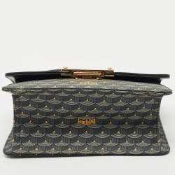 Faure Le Page Black/Grey Coated Canvas and Leather Parade Top Handle Bag
