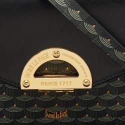 Faure Le Page Black/Grey Coated Canvas and Leather Parade Top Handle Bag
