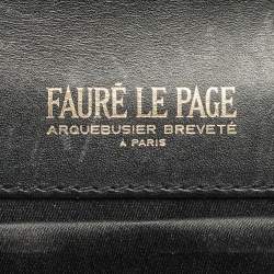 Faure Le Page Black/Grey Coated Canvas and Leather Parade Top Handle Bag