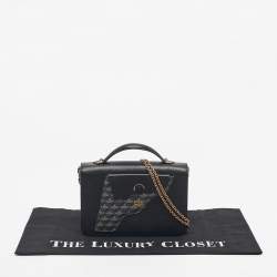 Pre Owned Faure Le Page Black Coated Canvas and Leather Calibre 21 Top Handle Bag