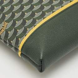 Pre Owned Faure Le Page Green Coated Canvas and Leather Etendard Zip Pouch