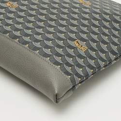 Pre Owned Faure Le Page Grey Coated Canvas and Leather Wristlet Pouch