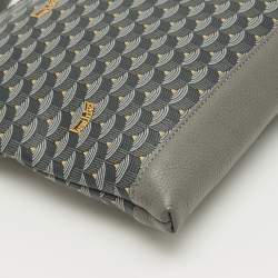 Pre Owned Faure Le Page Grey Coated Canvas and Leather Wristlet Pouch