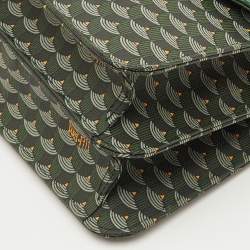 مملوكة مسبقًا Faure Le Page Parade Green Coated Canvas and Alligator Top Handle Bag