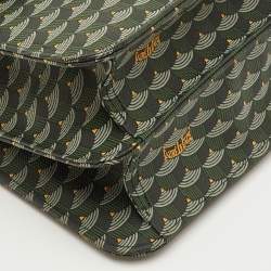 مملوكة مسبقًا Faure Le Page Parade Green Coated Canvas and Alligator Top Handle Bag