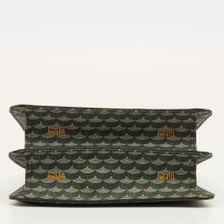 مملوكة مسبقًا Faure Le Page Parade Green Coated Canvas and Alligator Top Handle Bag
