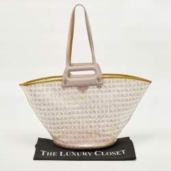 Pre Owned Faure Le Page Basket 57 Pale Pink Vinyl and Leather Tote