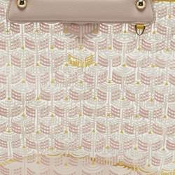 Pre Owned Faure Le Page Basket 57 Pale Pink Vinyl and Leather Tote