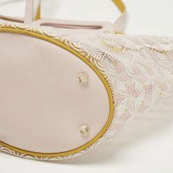 Pre Owned Faure Le Page Basket 57 Pale Pink Vinyl and Leather Tote