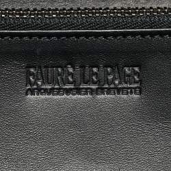 Pre Owned Faure Le Page Blue/Black Coated Canvas Continental Flap Wallet