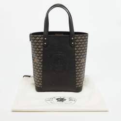 Pre Owned Faure Le Page Daily Bottle Bucket Black Coated Canvas and Leather Carry On Tote