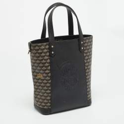 Pre Owned Faure Le Page Daily Bottle Bucket Black Coated Canvas and Leather Carry On Tote