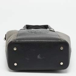 Pre Owned Faure Le Page Daily Bottle Bucket Black Coated Canvas and Leather Carry On Tote