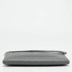 Pre Owned Faure Le Page Gris Acier Scale Coated Canvas Pochette Zip 33